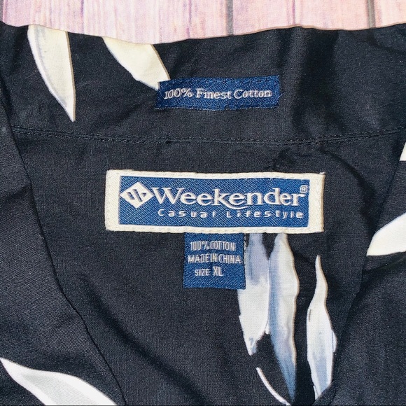 Weekenders men’s floral button down black shirt XL - Picture 3 of 5